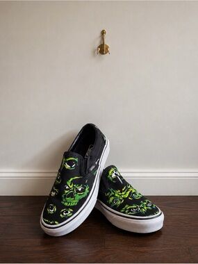Vans Glow in the Dark Skull Slip-On Sneakers 7.5